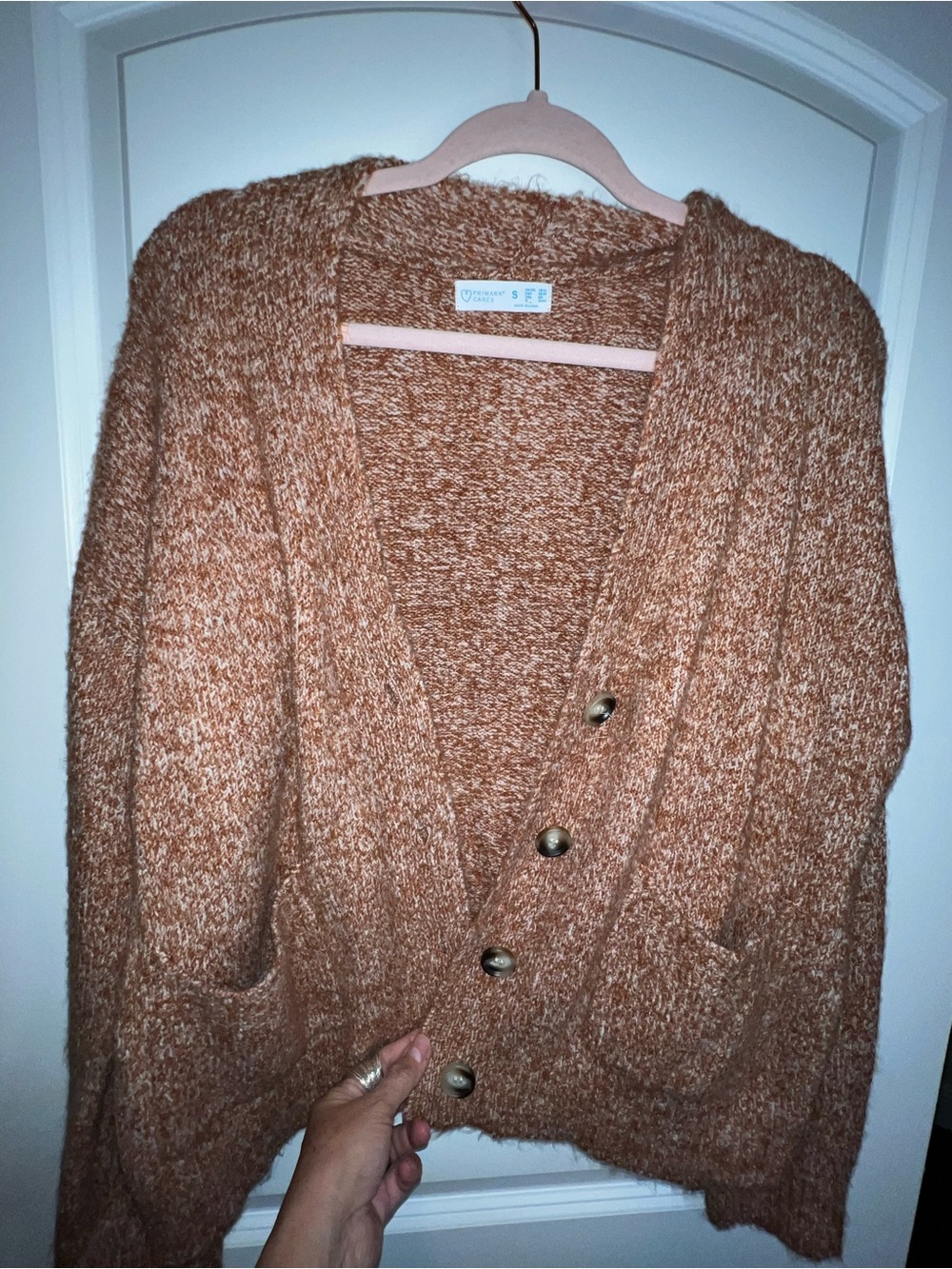 Primark Marled Brown Button Front Chunky Cardigan